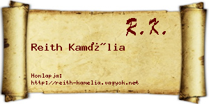 Reith Kamélia névjegykártya